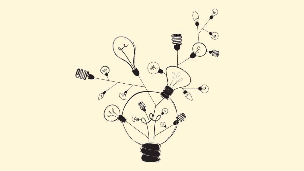 illustration concept idée ampoule imbriquée